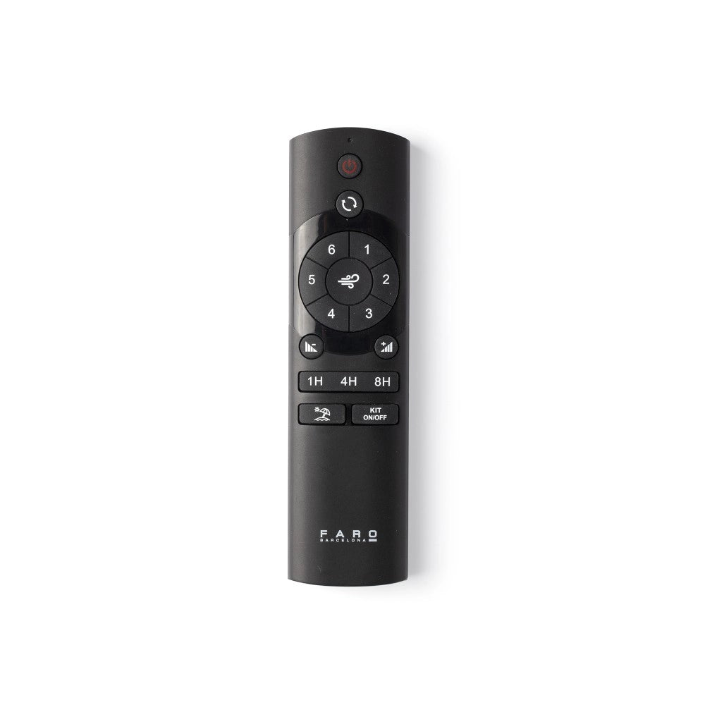 Faro Barcelona - Ventilatore da Soffitto Klim S Nero/Noce Scuro - Motore DC Silenzioso, Con Luce led Dimmerabile, Telecomando