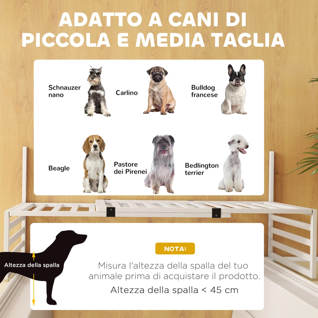 Appendiabiti per Cani Autoportante in Legno ¨C zephmum ¨C 102-183x57x70 cm, Bianco