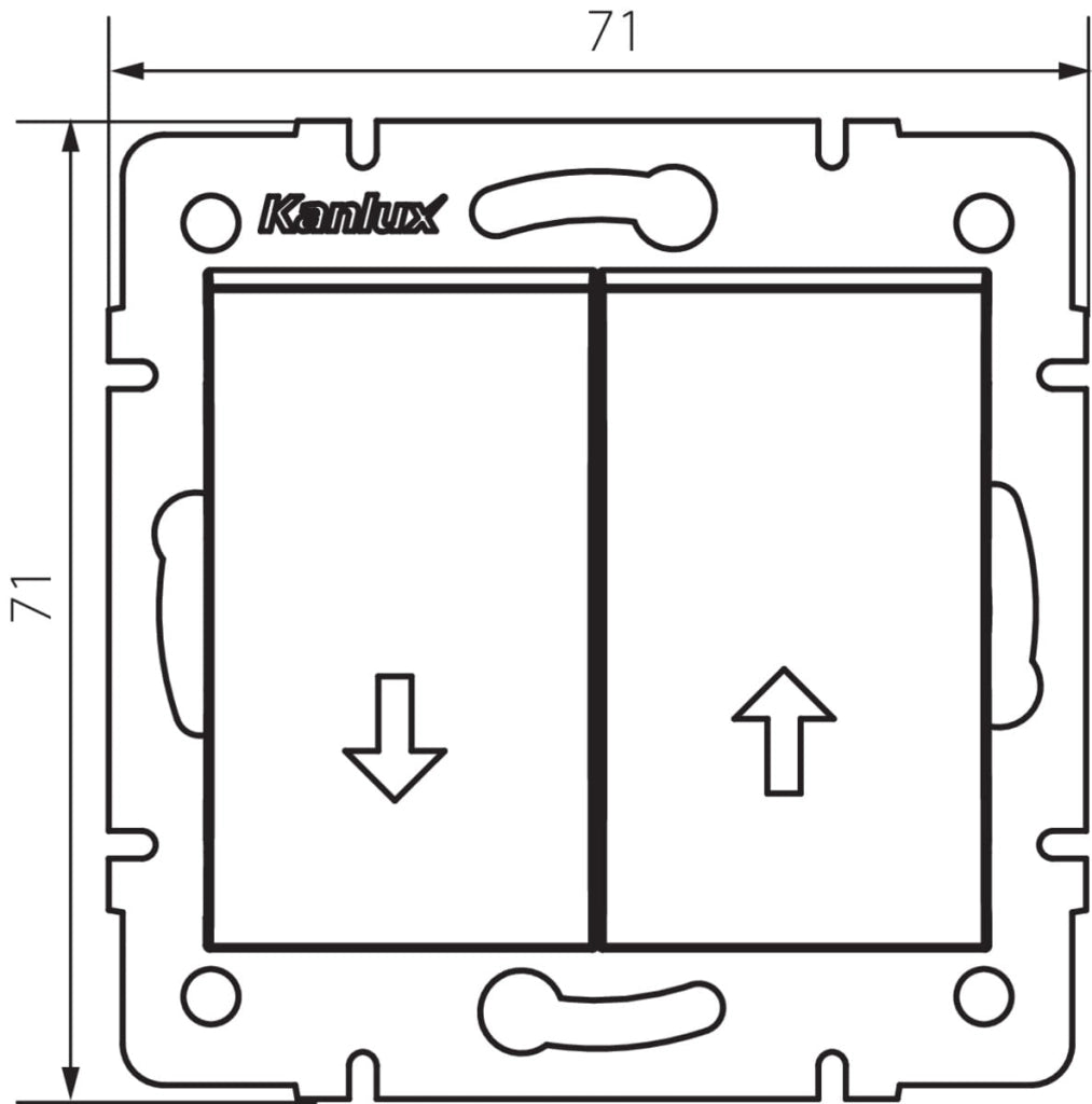 Interruttore di riempimento - 2 pulsanti - ABS bianco - 71x71mm - 250V