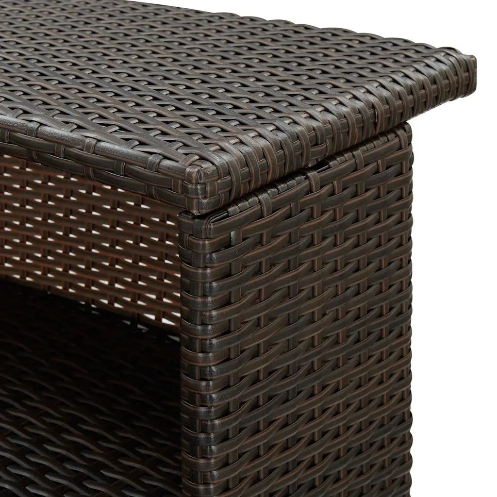 Tavolino da Giardino | Tavolo da Bar per Esterni Marrone 120x55x110 cm in Polyrattan