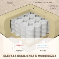 Poltrona per Salotto in Stile Francese con Seduta Imbottita e Cuscini, in Poliestere, 74x86x102 cm, Beige