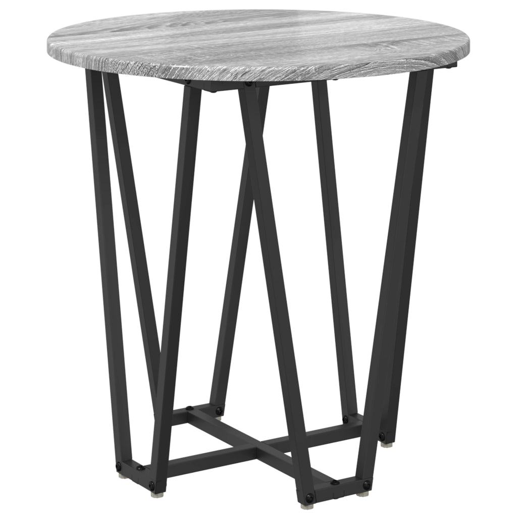 Set di 2 tavolini Grigio Sonoma in legno ingegnerizzato e metallo