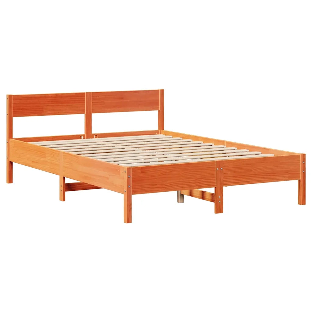 Letto senza Materasso Marrone Cera 120x190 cm in Legno di Pino 3306947