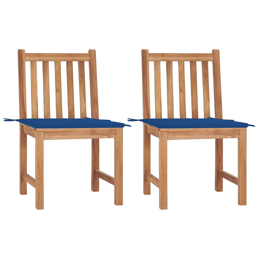 Sedie da Giardino 2 pz con Cuscini in Legno Massello di Teak cod mxl 8081