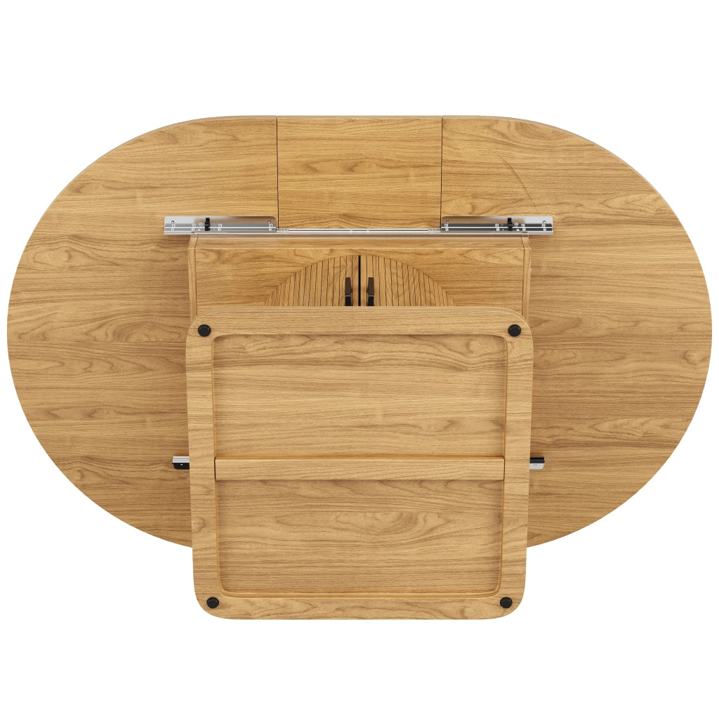 TAVOLO Allungabile con Contenitore 118-158x118x76 cm MDF e Metallo Naturale