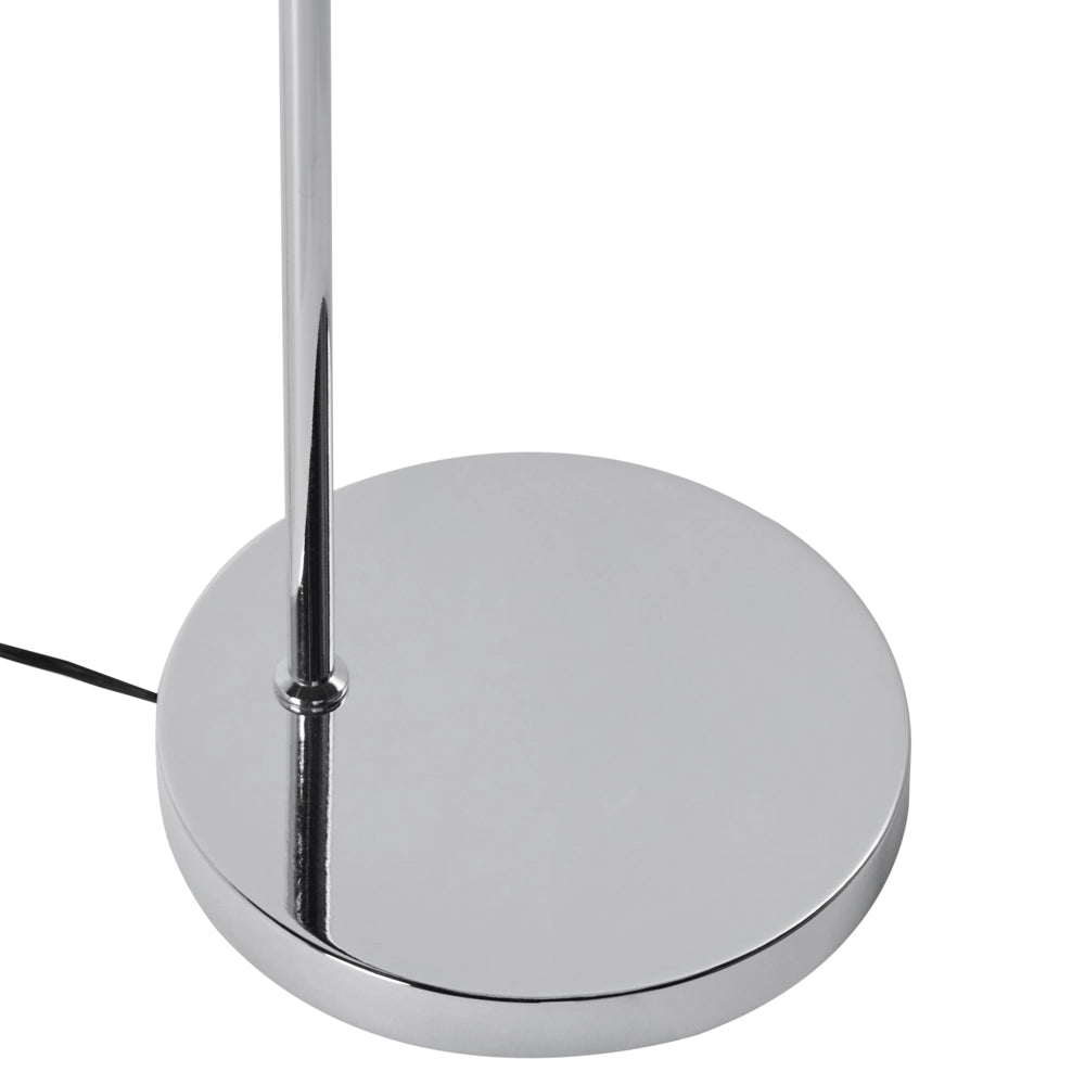 Lampada da terra con base in metallo argento e paralume in vetro in stile moderno per soggiorno e camera da letto