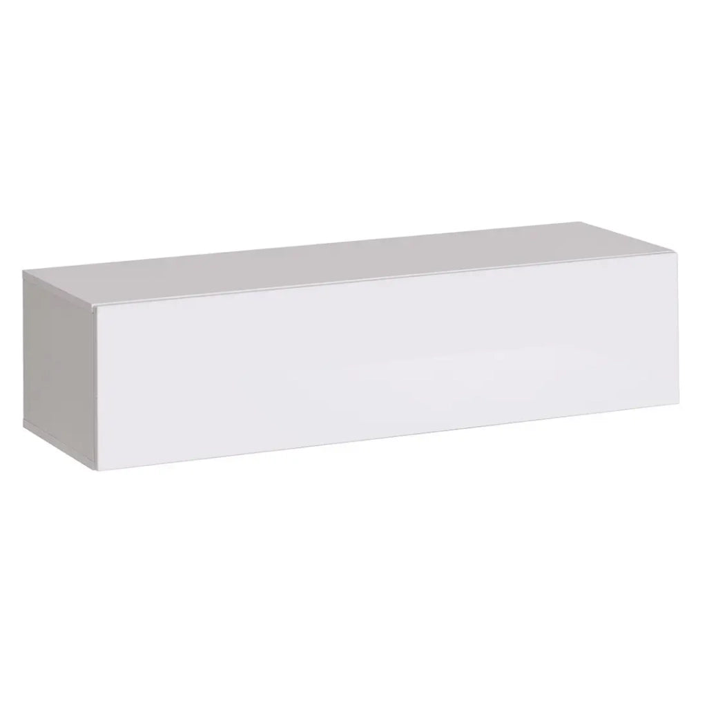 Set di mobili da soggiorno della collezione SWITCH VII, colore bianco e quercia con finiture fresate.