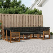 Set di divani da esterno 7 pz Naturale e Nero 3382196