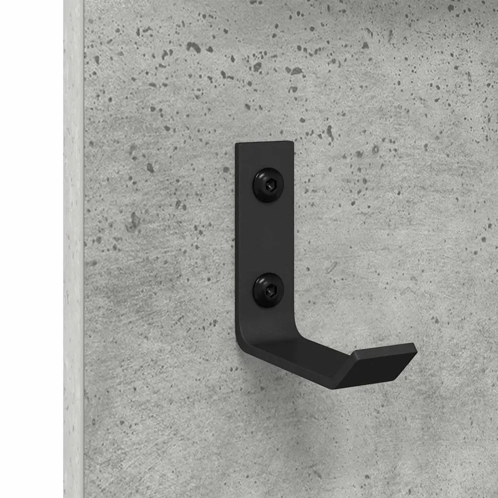 Appendiabiti a muro con specchio Grigio cemento 90 x 10 x 50 cm CFW4933187