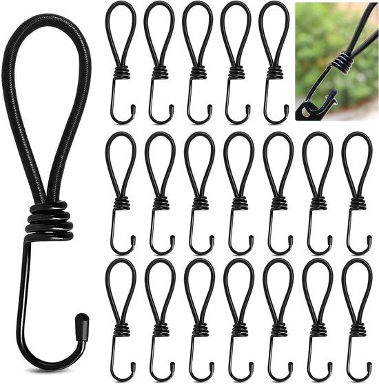 20 pezzi di spanne con ganci 155 cm cinture in gomma per fissaggio delle vele di coperta extra resistenti e sostenibili