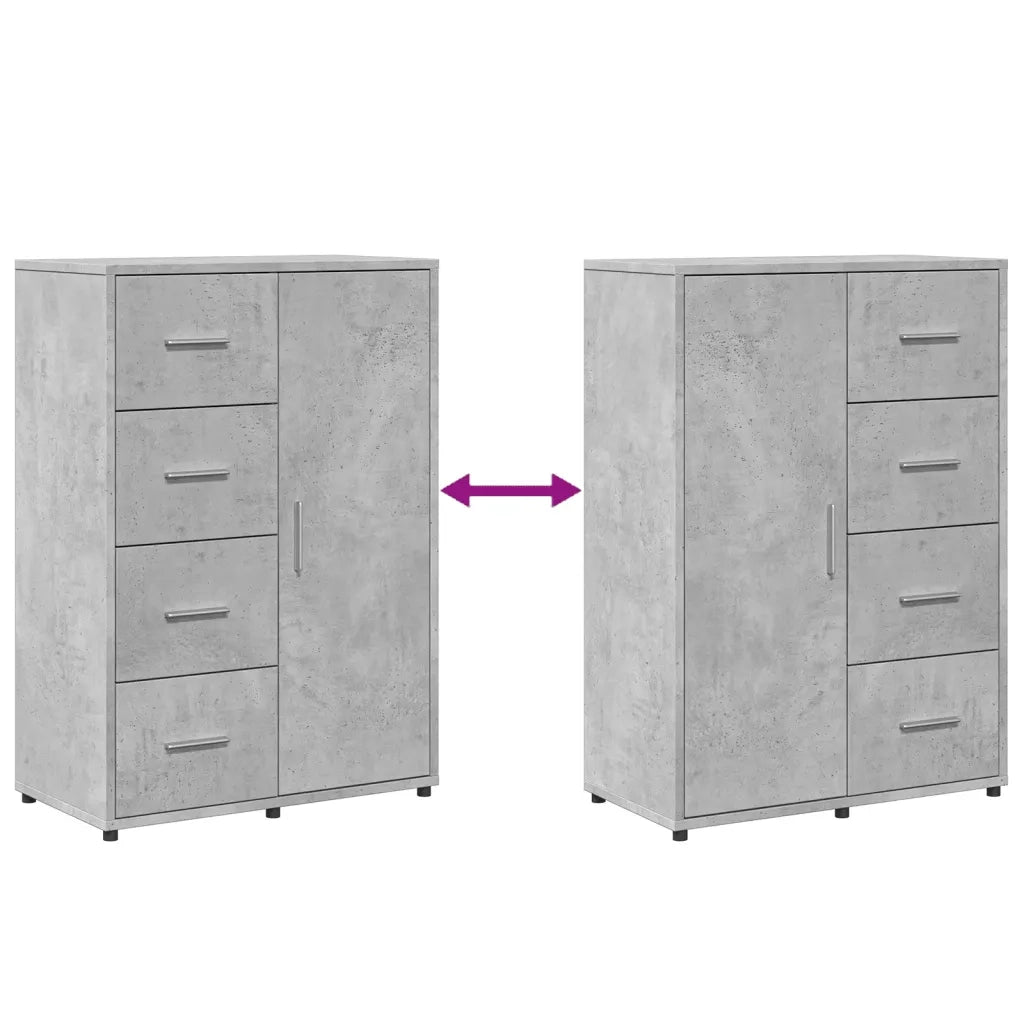 Credenza-Buffet-Armadio da cucina Grigio Cemento 60x31x84 cm in Legno Multistrato 122000
