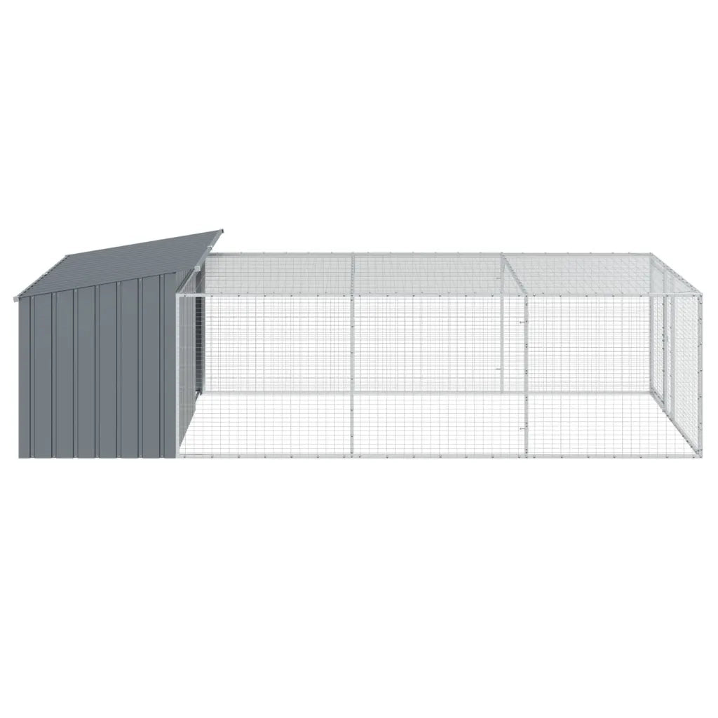 Cuccia per cani con recinto antracite 197x396x110 cm in acciaio zincato 3214225