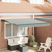 vidaXL Tenda Retrattile Verde e Bianco 300x250 cm Tessuto
