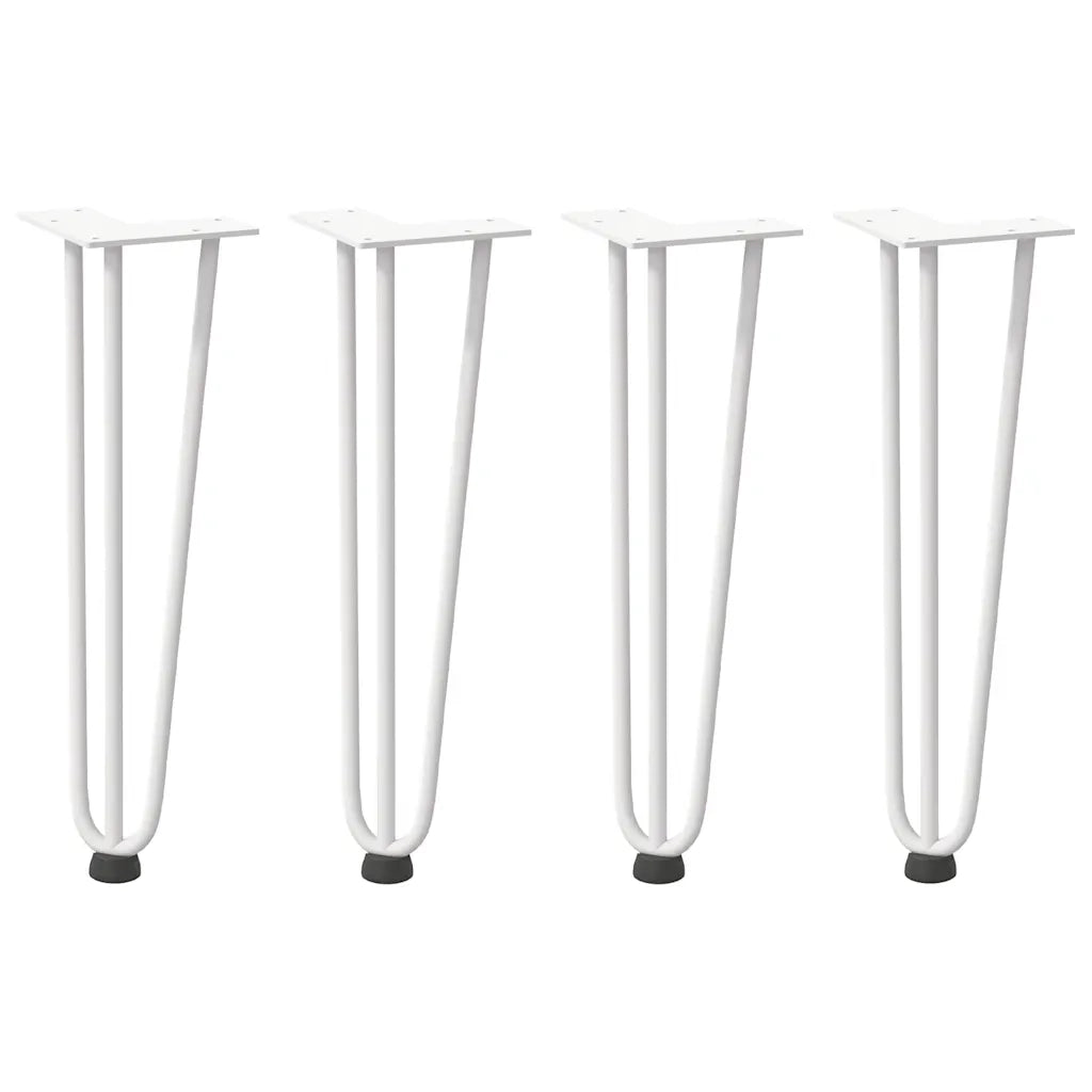 vidaXL Gambe a forcina per tavolino 4 pz bianche 42 cm in acciaio massiccio