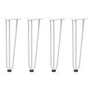 vidaXL Gambe a forcina per tavolino 4 pz bianche 42 cm in acciaio massiccio