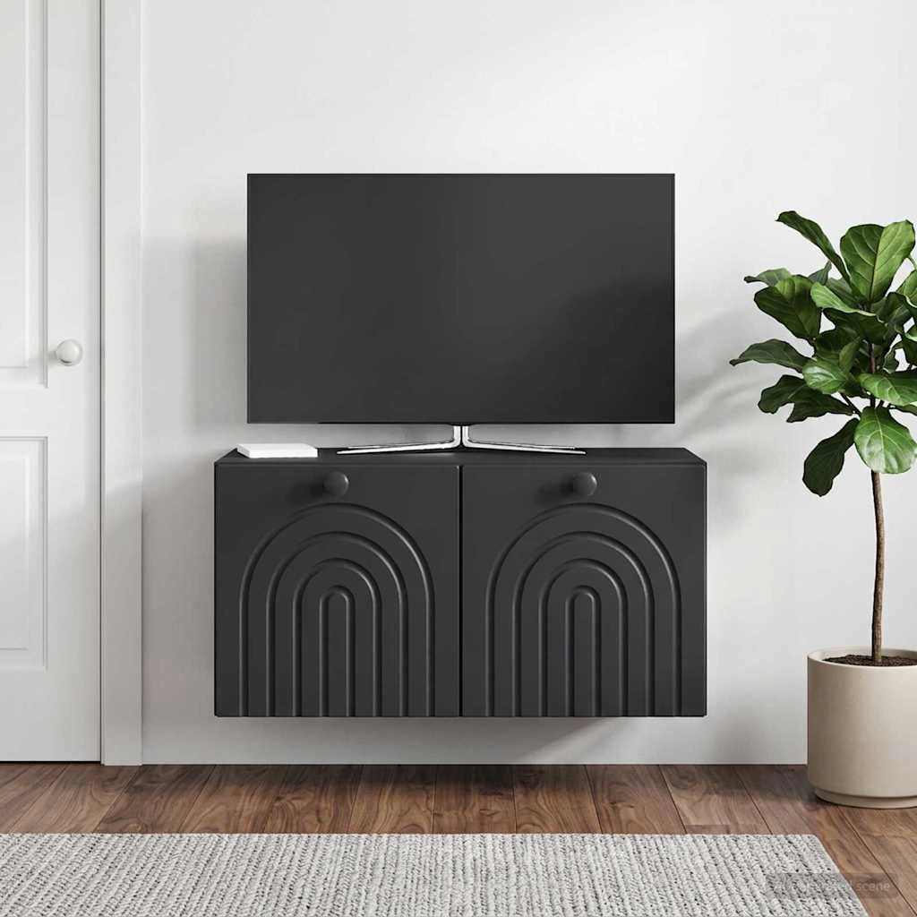 Mobile Porta TV da Muro Nero 59,5 x 31 x 30 cm 898196