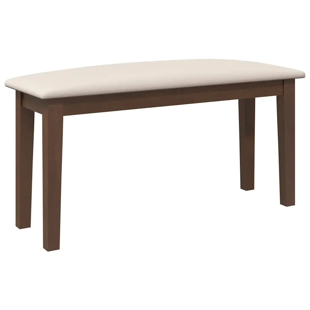Panca-Sgabello 90 cm Marrone in Legno Massello di Hevea 242724
