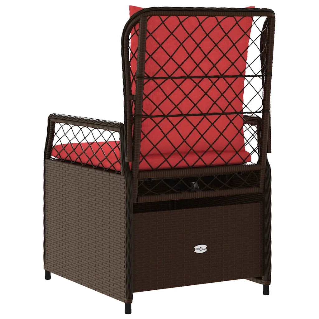 Sedie da giardino reclinabili 2 pz in Polyrattan Marrone 368667