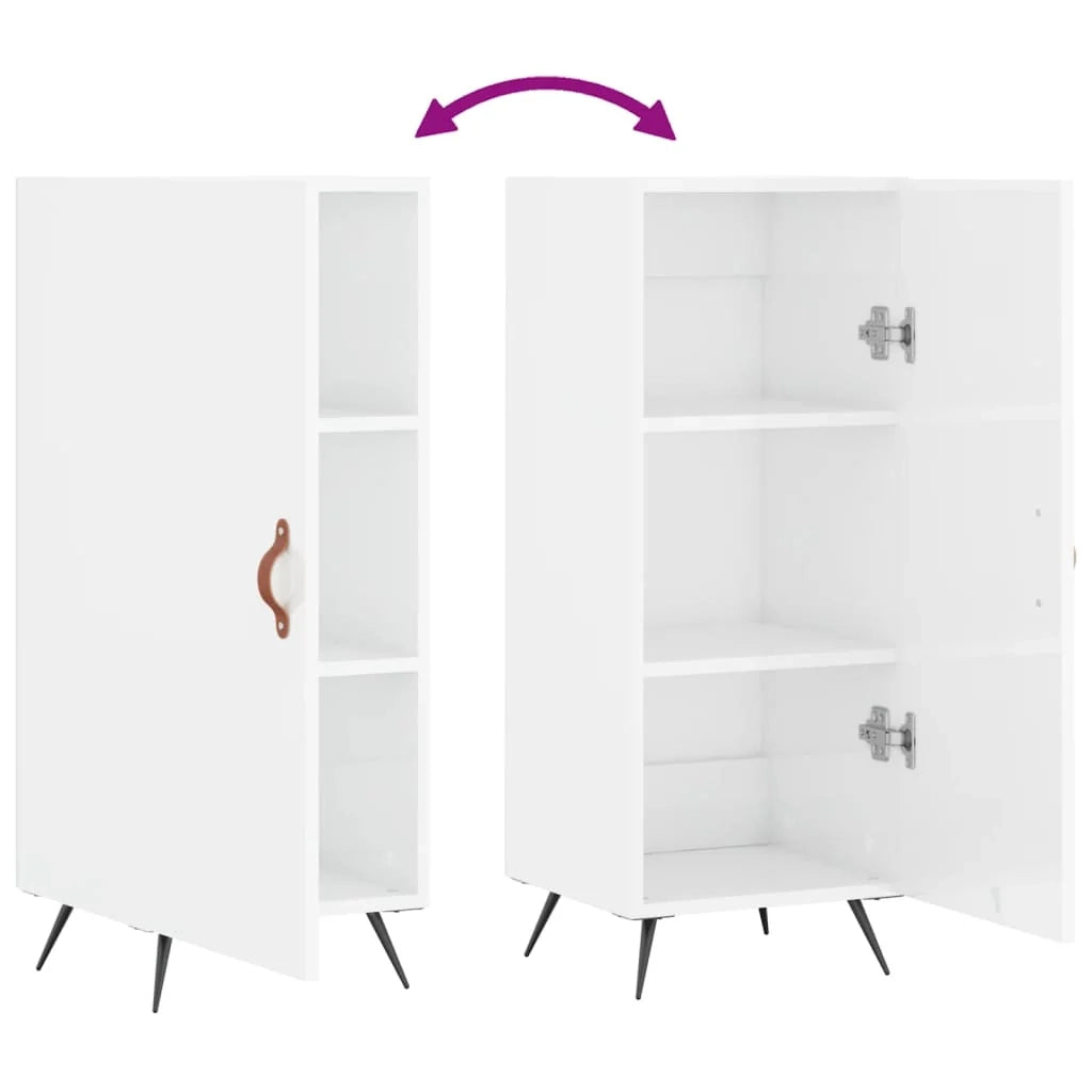 Buffet credenza cassettiera mobiletto mobile contenitore organizer per cucina soggiorno finitura lucida 34,5 x 34 x 90 cm legno ingegnerizzato bianco 02_0030635
