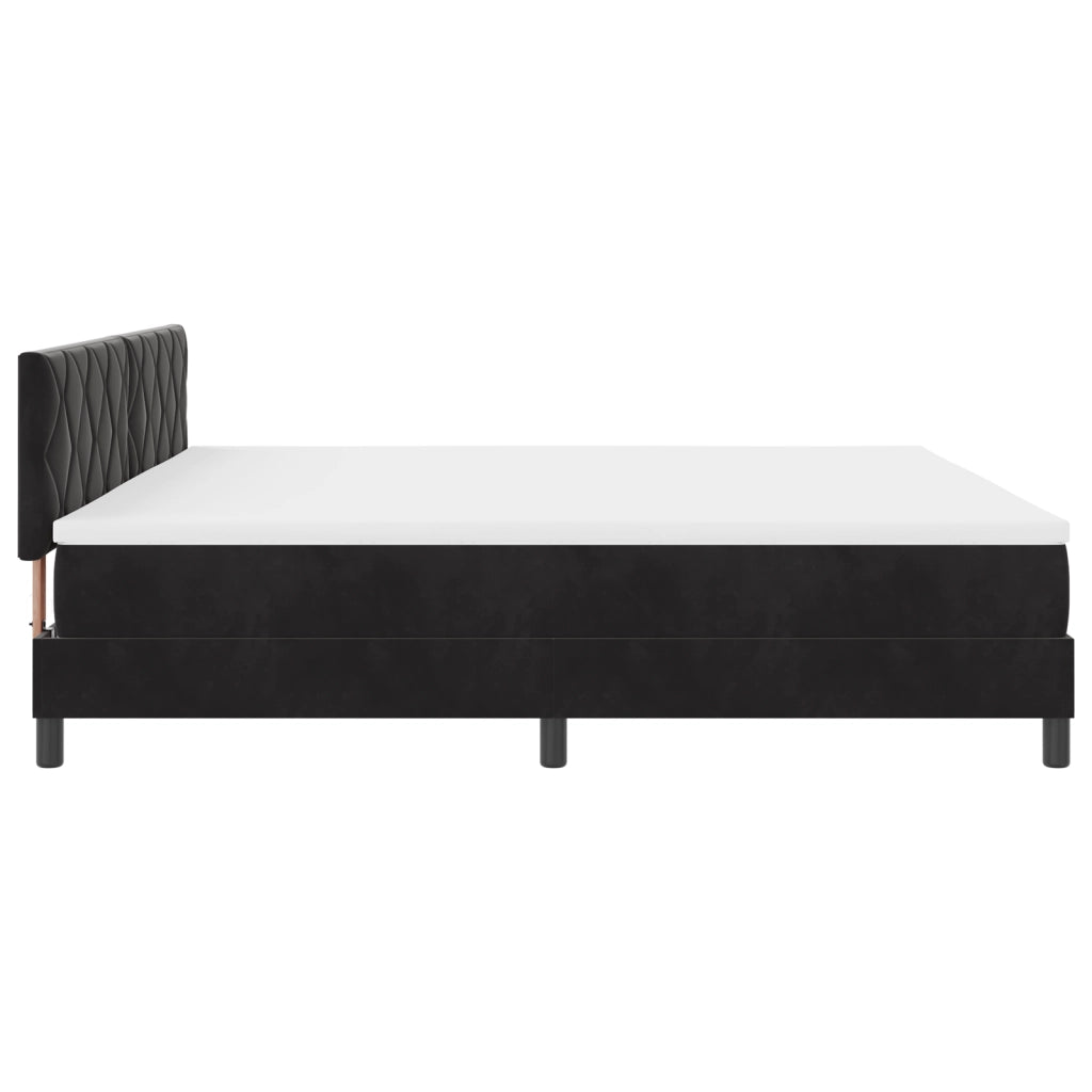 Letto a Box con Materasso e LED Nero 200x200 cm Velluto
