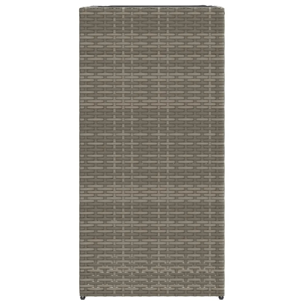 Fioriera da Giardino Grigia 40x40x80 cm in Polyrattan 366415