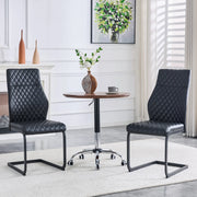 SEDIA DA PRANZO 2 PEZZI Schienale alto 100 cm Nero PU e metallo