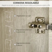 Mobile Bagno in Legno con Cassetto, 2 Armadietti e Ripiani Regolabili, 34x34x150 cm, Color Legno
