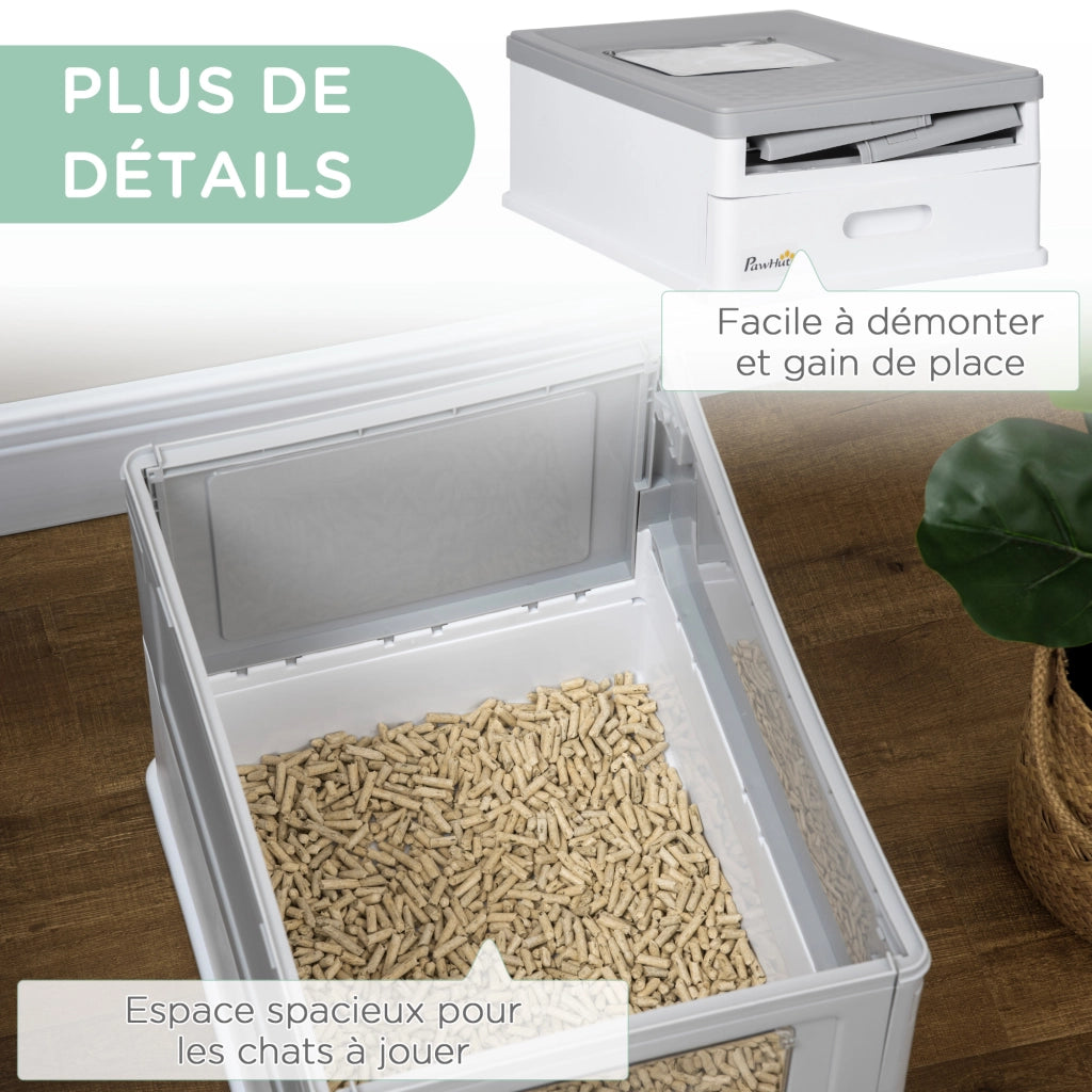 Casetta per gatti pieghevole ¨C zephmum ¨C 47.5x35.5x36.7 cm grigio