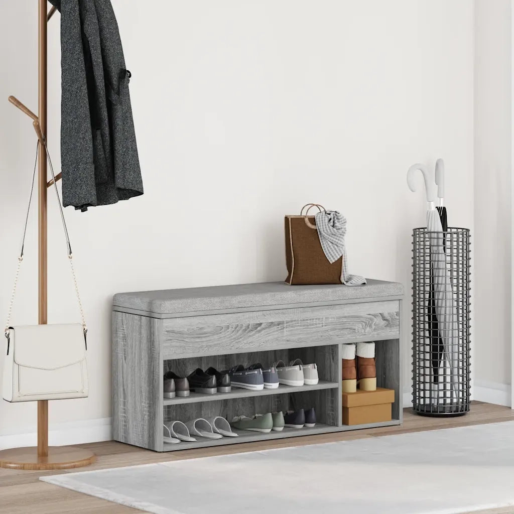 Scarpiera Grigio Sonoma 102x30,5x45 cm in Legno Multistrato 859141