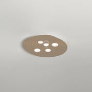 LUNA P/M - PLAFONIERA METALLO E ALLUMINIO TORTORA  5 LUCI ATTACCO GX53 60CM
