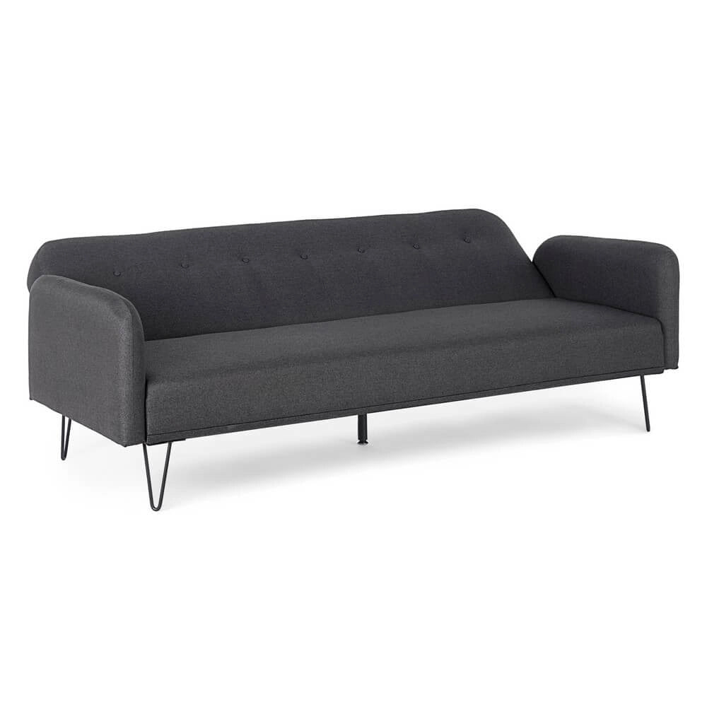 Divano Letto in Tessuto con Gambe in Acciaio Stile Moderno - BRIANNA
