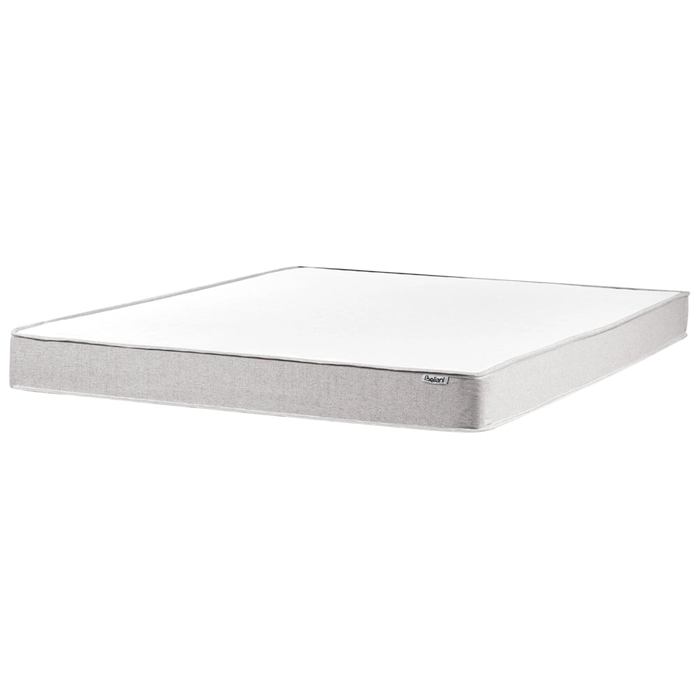 Letto matrimoniale in tessuto senza testata con materasso a molle insacchettate 160 x 200 cm grigio chiaro Camera da letto elegante