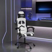 vidaXL Sedia da Gaming Bianco e Nero in Similpelle