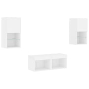 Mobili TV a Muro 4pz con Luci LED Bianchicod mxl 110316