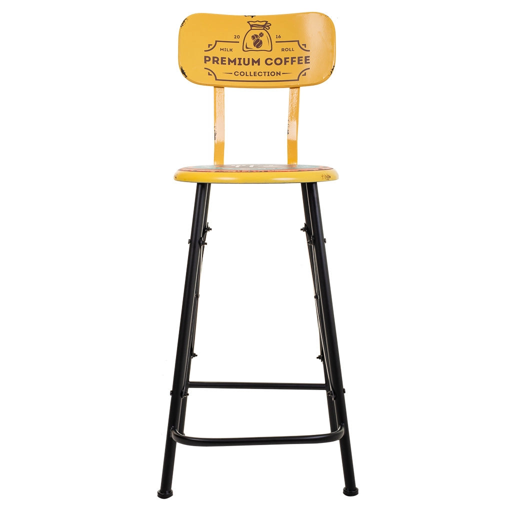 Sgabello in metallo giallo 46x100x40h cm
