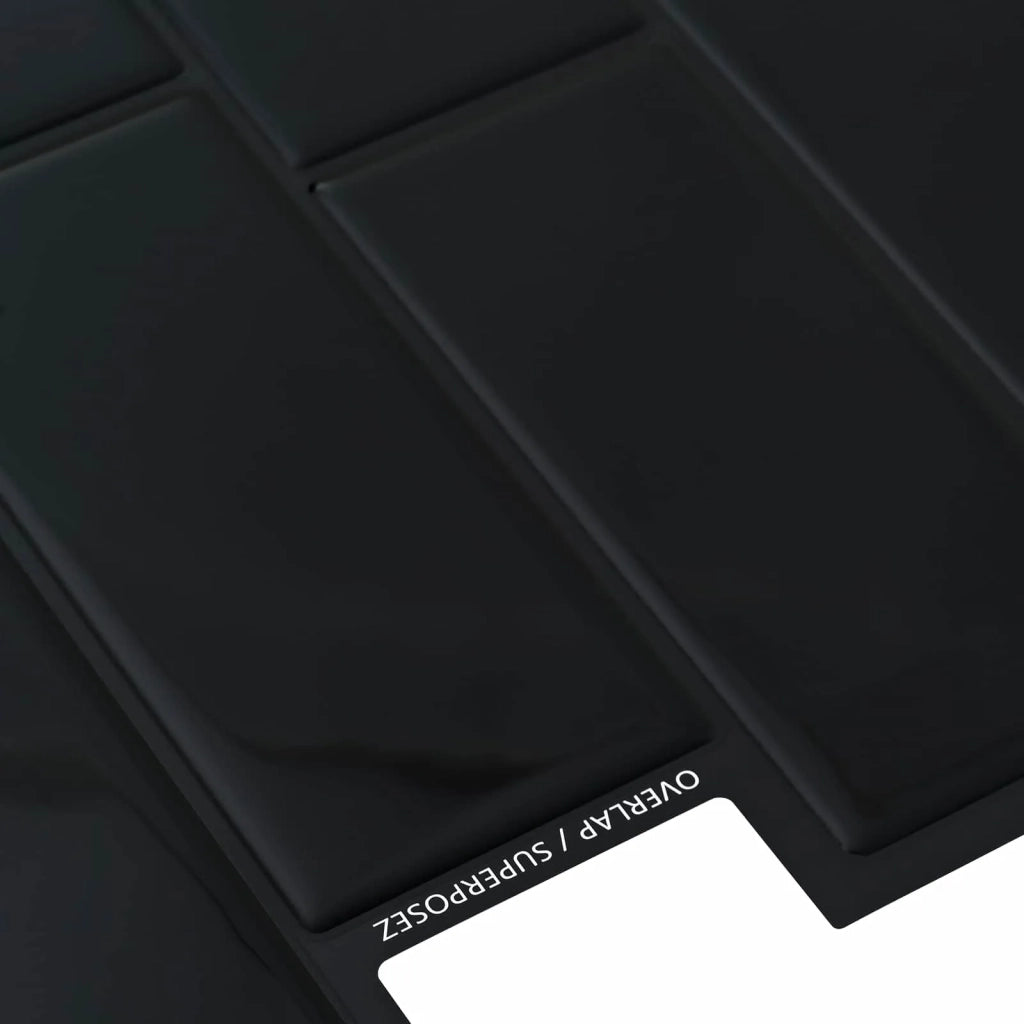 Piastrella subway 20 pcs Nero 29 x 21 cm Poliuretano e PET
