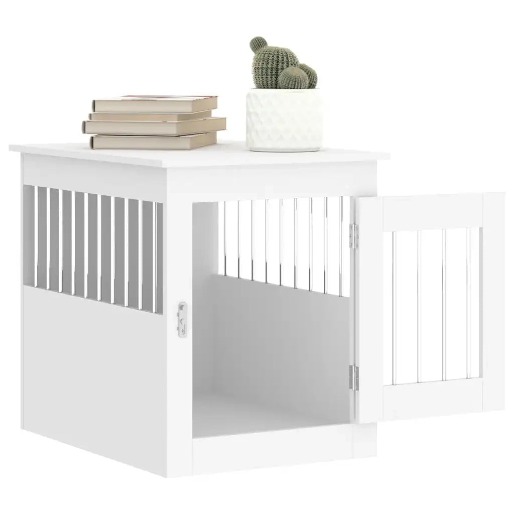 Gabbia Cani da Arredamento Bianca 55x75x65cm Legno Multistrato CFW9671895