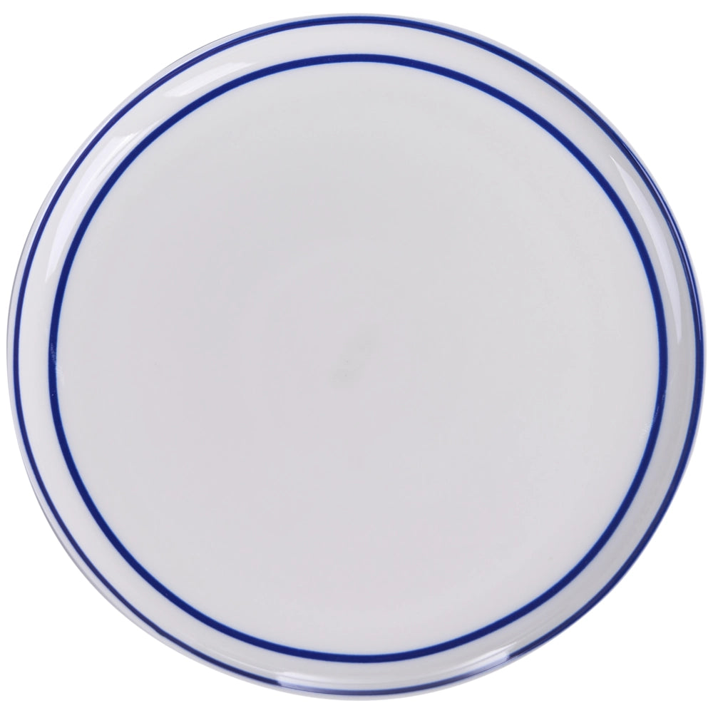 Servizio da tavola in porcellana bianco e blu 24 pezzi, finitura smaltata, bordo decorativo, per 8 persone, realizzato a mano, sala da pranzo, cucina