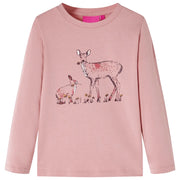 Maglietta da Bambina a Maniche Lunghe Rosa 104cod mxl 108405