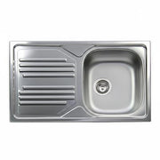 Lavello incasso in acciaio inox 86 cm gocciolatoio SX  - Cromo