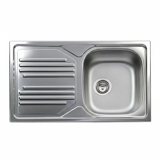 Lavello incasso in acciaio inox 86 cm gocciolatoio SX  - Cromo