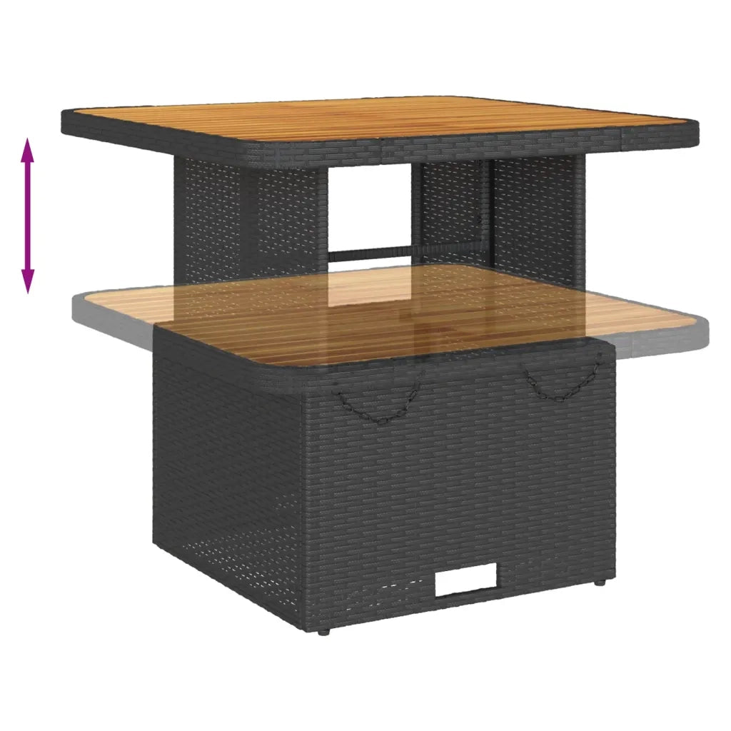 vidaXL Set Divani da Giardino 4 pz con Cuscini Nero in Polyrattan