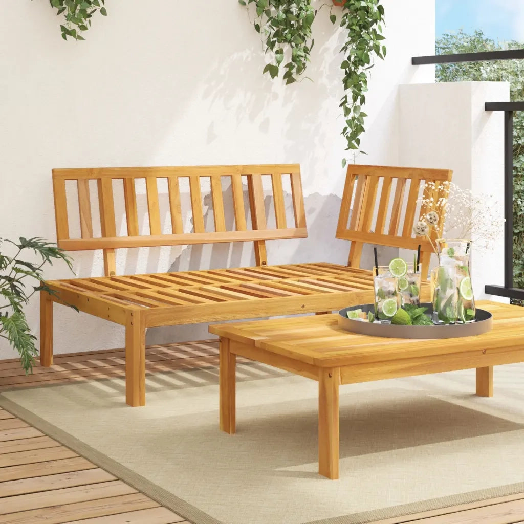 Divano Angolare da Giardino-Sofa da Giardino-Divanetto da esterno Pallet in Legno Massello di Acacia 124574