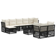 Set Divano da Giardino 10 pcs Nero polyrattan 3434365
