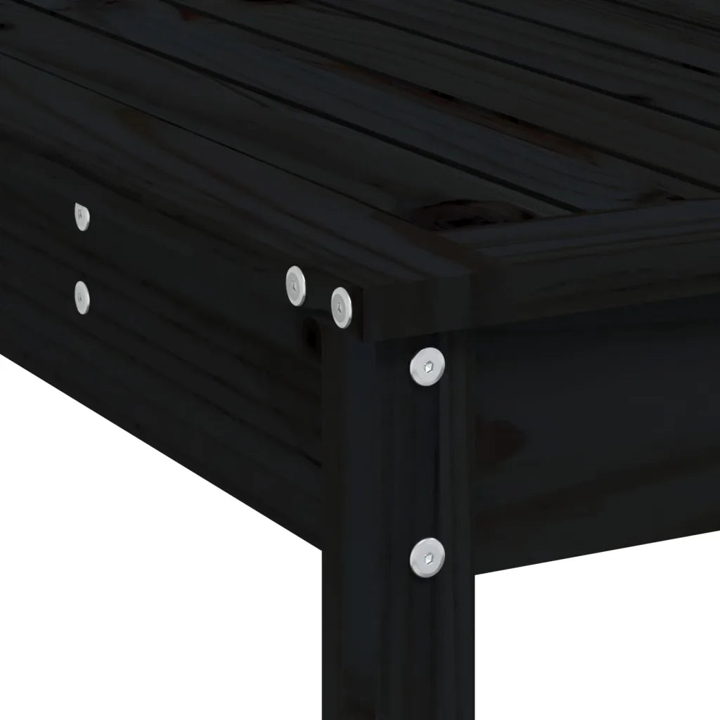 Set Bar da Giardino 5 pz Nero in Legno Massello di Pino 3157743