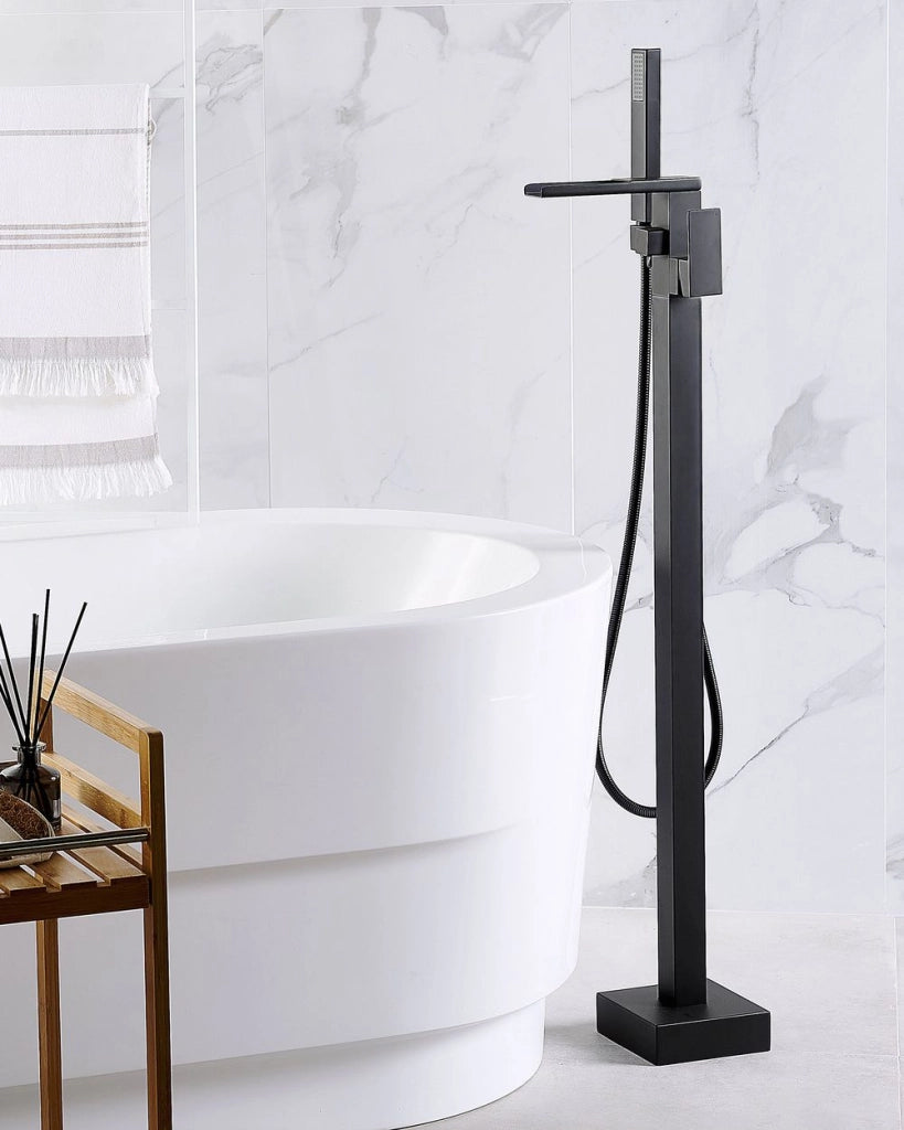 Miscelatore Vasca Nero Opaco 118 cm Accessori da Bagno Moderni