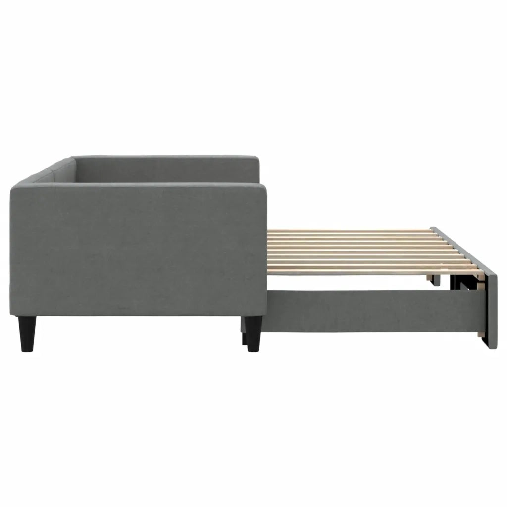 Divano Letto con Letto Estraibile Grigio Scuro 90x190cm Tessuto 3196589