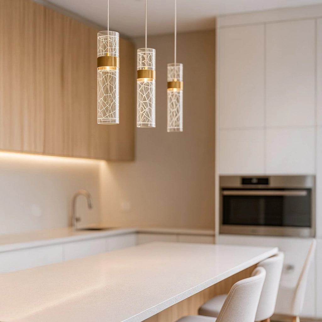 Lampada a sospensione LAGOS oro 60 cm tubi LED 24W