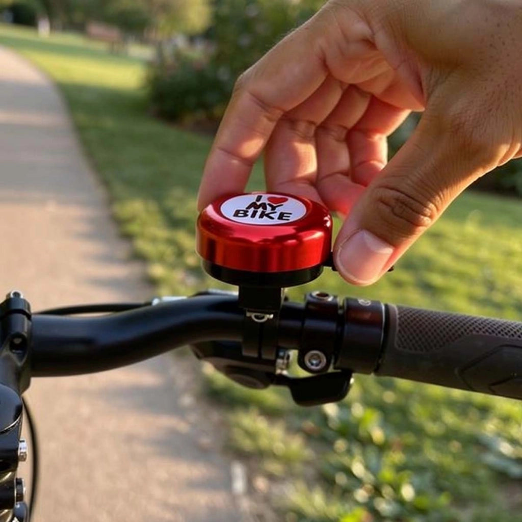 Campanello per bicicletta in lega di acciaio medio per manubrio standard Rosso Avizar