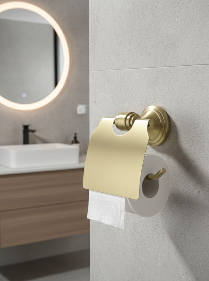 Portarotolo Carta Igienica 16101 Aristo Brushed Gold